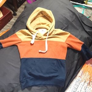 Reflex- color block hoodie navy brick tan       sz XS